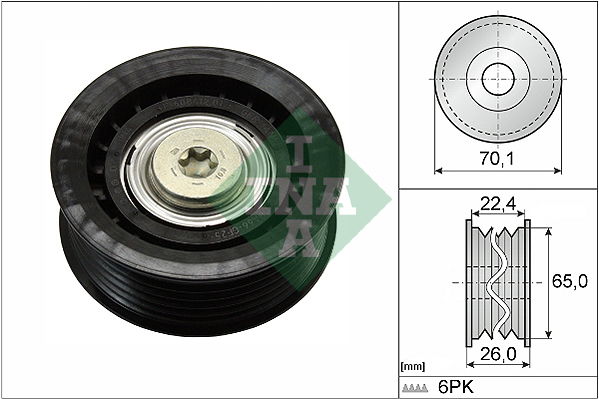 Umlenk-/Führungsrolle, Keilrippenriemen INA 532 0471 10 von INA