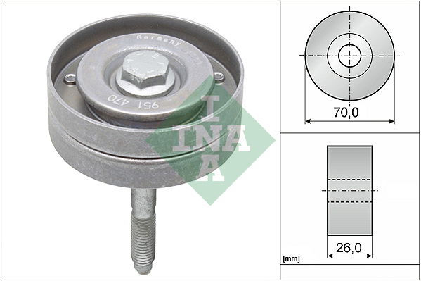 Umlenk-/Führungsrolle, Keilrippenriemen INA 532 0596 10 von INA