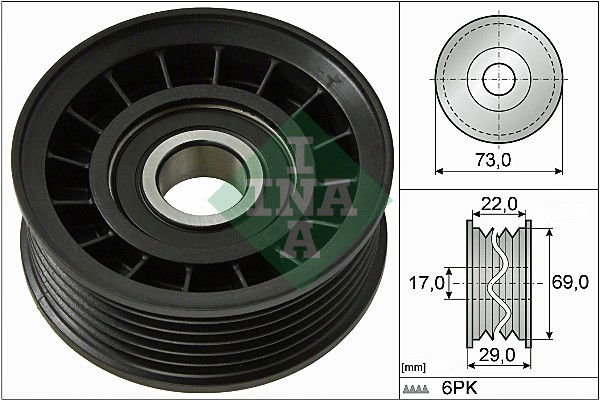 Umlenk-/Führungsrolle, Keilrippenriemen INA 532 0649 10 von INA