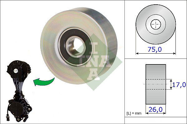 Umlenk-/Führungsrolle, Keilrippenriemen INA 532 0676 10 von INA