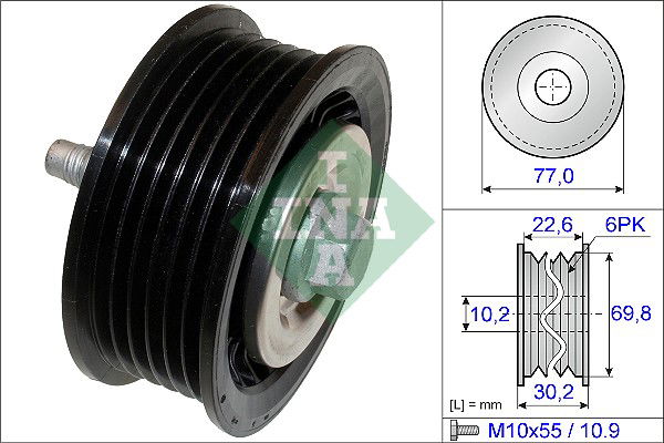 Umlenk-/Führungsrolle, Keilrippenriemen INA 532 0700 10 von INA