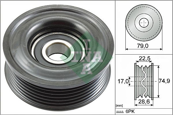 Umlenk-/Führungsrolle, Keilrippenriemen INA 532 0721 10 von INA