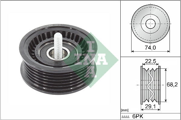 Umlenk-/Führungsrolle, Keilrippenriemen INA 532 0784 10 von INA