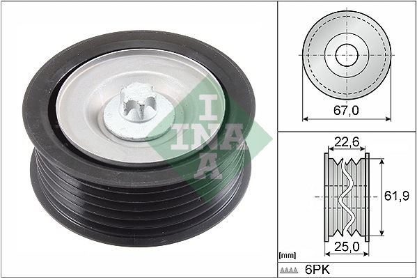 Umlenk-/Führungsrolle, Keilrippenriemen INA 532 0866 10 von INA