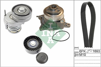 Schaeffler Ina Wasserpumpe + Keilrippenriemensatz [Hersteller-Nr. 529053430] für Audi, Seat, Skoda, VW von Schaeffler INA