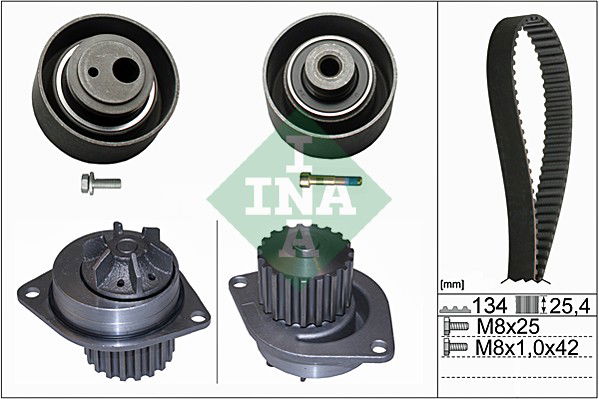 Wasserpumpe + Zahnriemensatz INA 530 0055 30 von INA