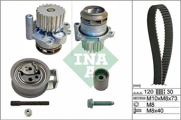 Wasserpumpe + Zahnriemensatz INA 530 0091 30 von INA