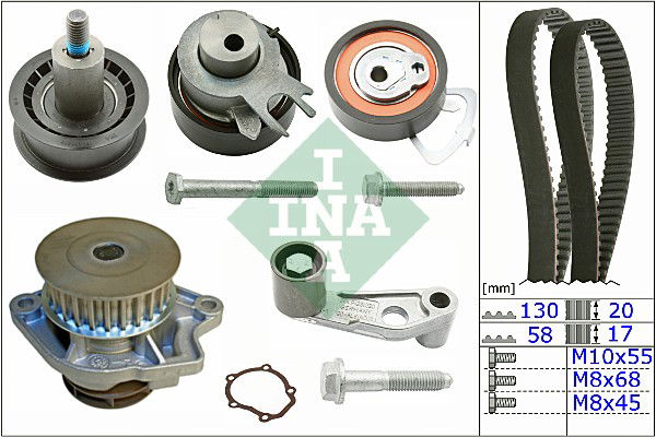 Wasserpumpe + Zahnriemensatz INA 530 0360 30 von INA