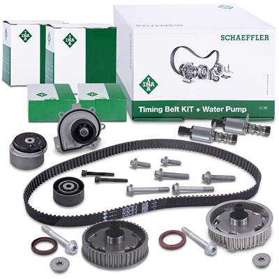 Schaeffler Ina Zahnriemensatz + 2x Nockenwellenversteller + 2x Steuerventil für Alfa Romeo, Chevrolet, Fiat, Opel von Schaeffler INA