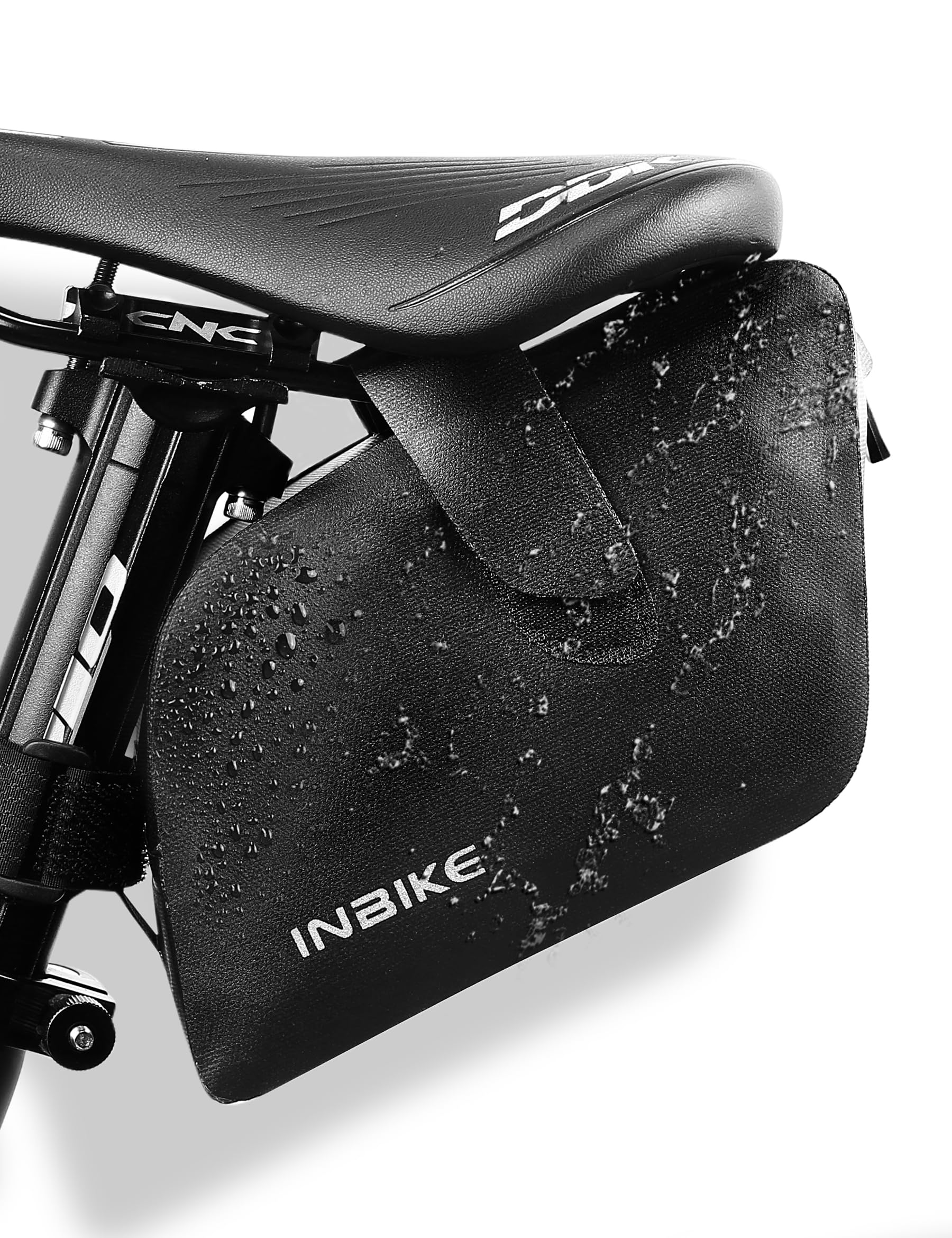 INBIKE Fahrrad Satteltasche Fahrradtasche Fahrradsitz Tasche Wasserabweisend TPU 1,2L für MTB Rennrad Schwarz von INBIKE