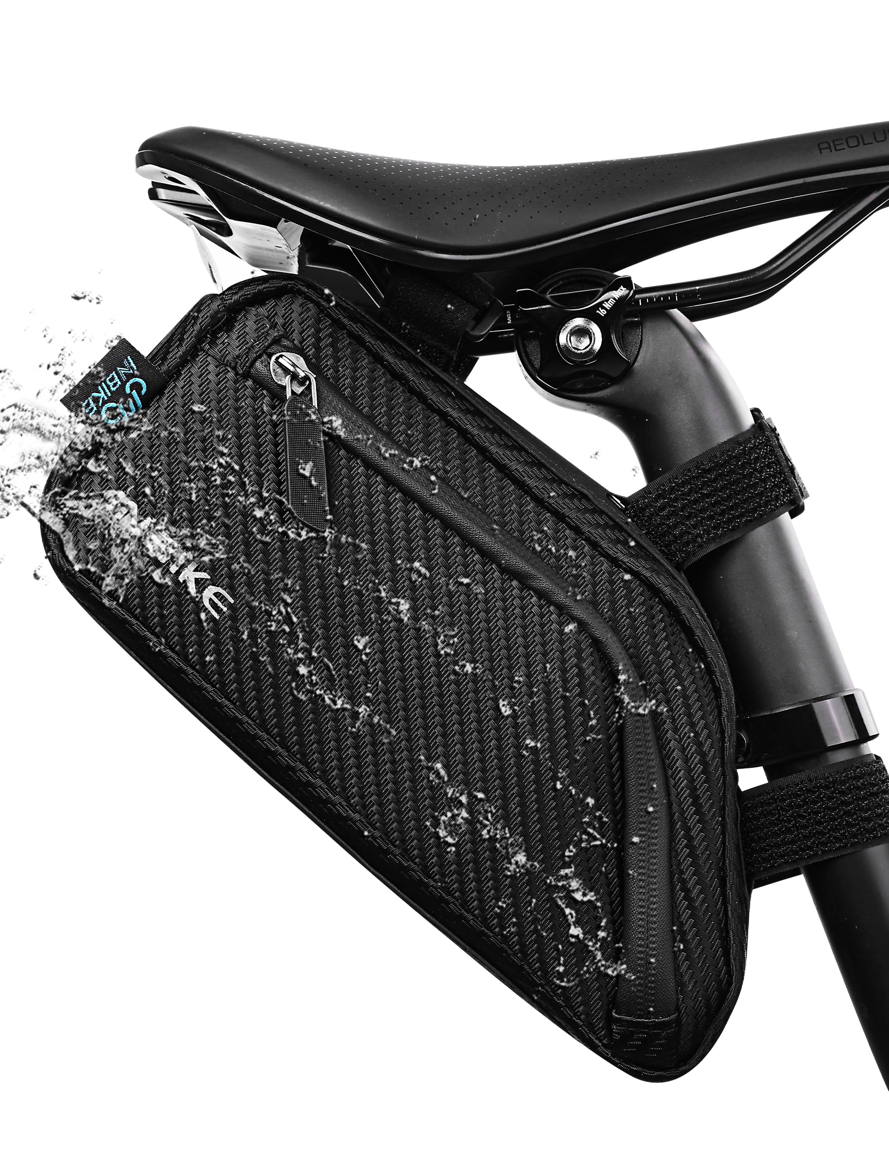 INBIKE Fahrradtasche Rücksitztasche Satteltasche Gepäcktasche Gepäckträger Tasche mit Rücklichthalter 5 Gurtbändern Seitentasche Mountain Road MTB Fahrrad Radfahren Schwarz von INBIKE