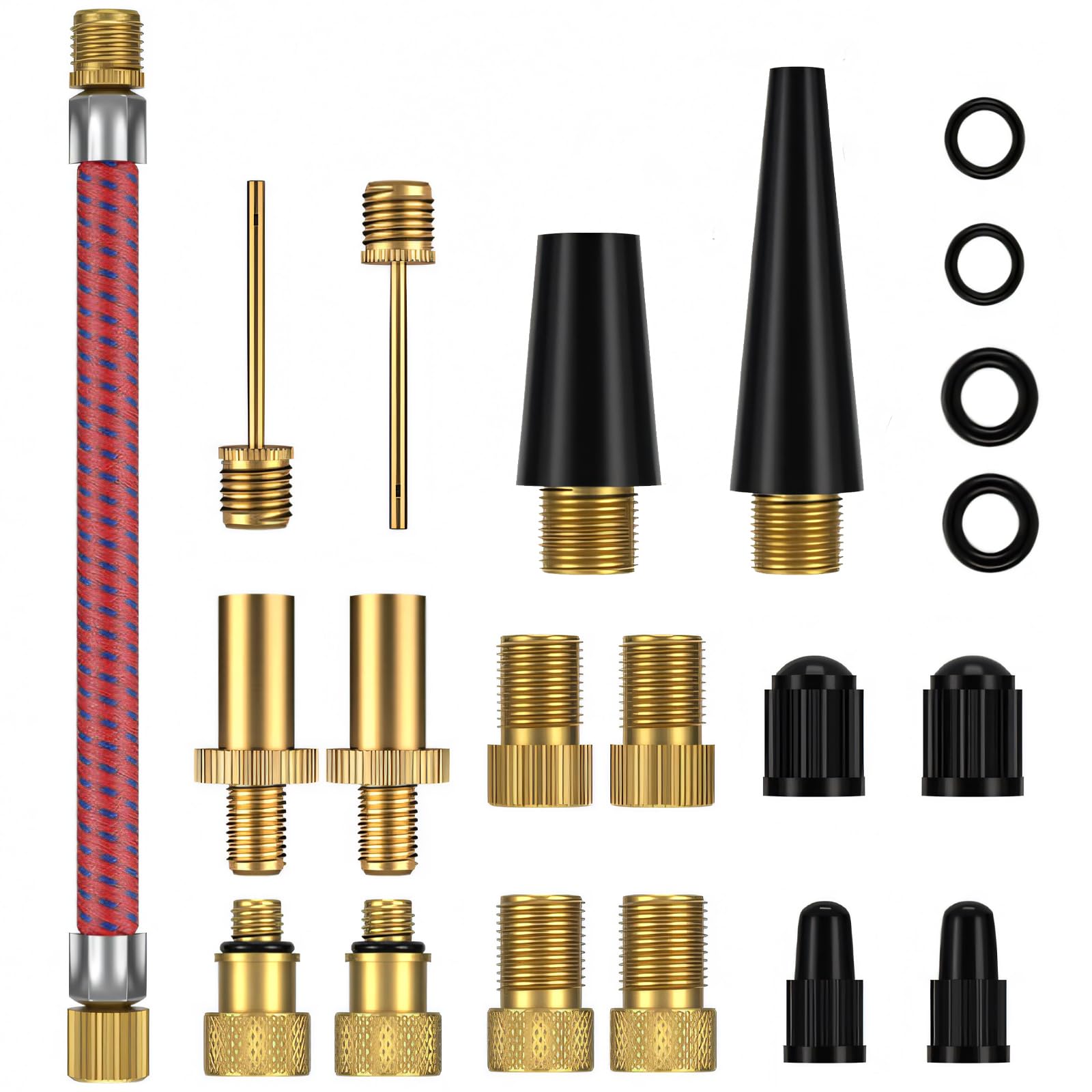 Fahrradventil Adapter Set, Alle Ventiladapter Fahrrad, Autoventil Adapter und französisches Ventil Adapter mit Sortierbox, Kompressor Ventiladapter,Luftpumpe Adapter von INCIAJOY