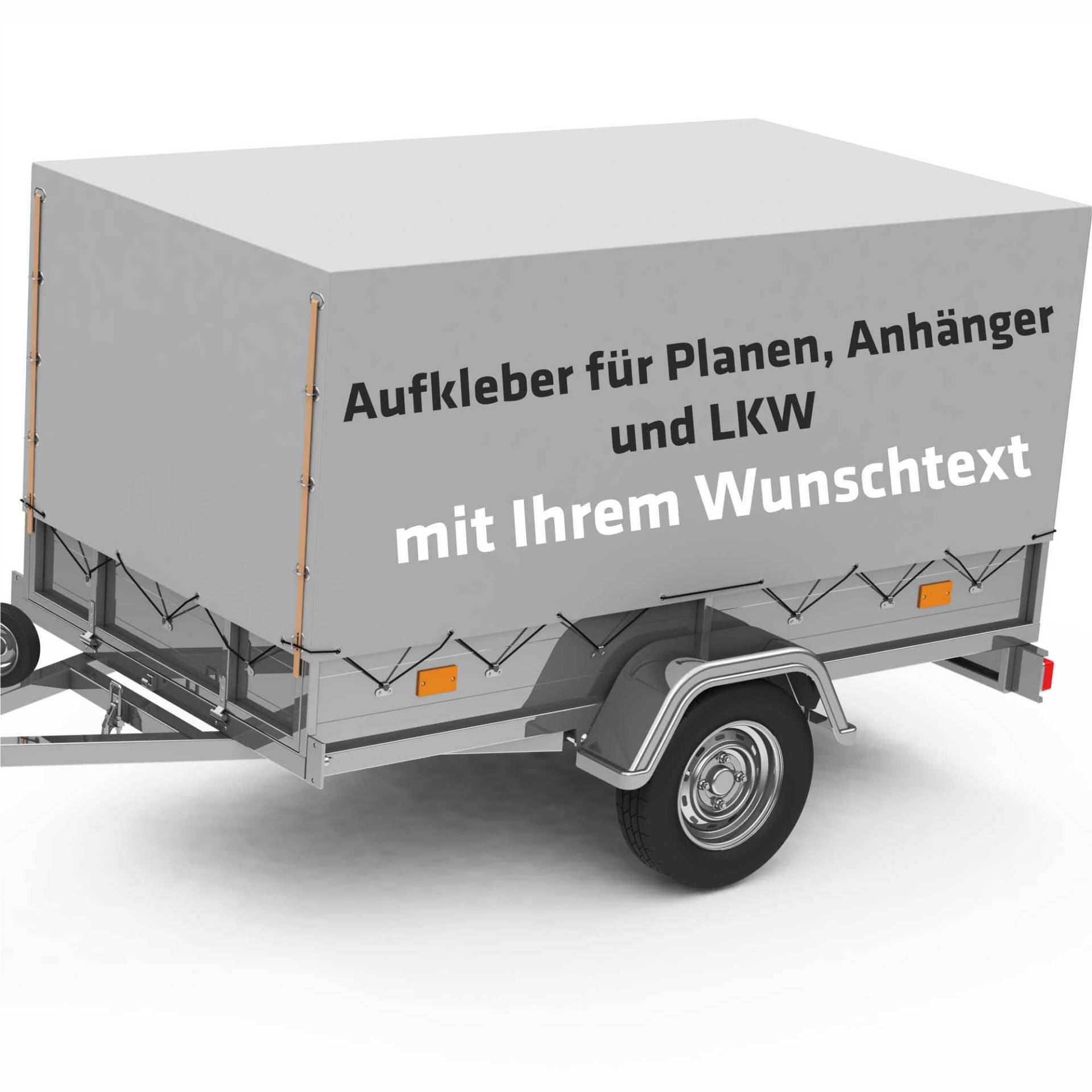 INDIGOS UG® Aufkleber Wunschtext - bis 180 cm - individuell personalisiert - Anhänger und LKW - Beschriftung von Anhängerplanen, LKWplanen, Werbeplanen & Gerüstplanen mehrzeilig von INDIGOS UG