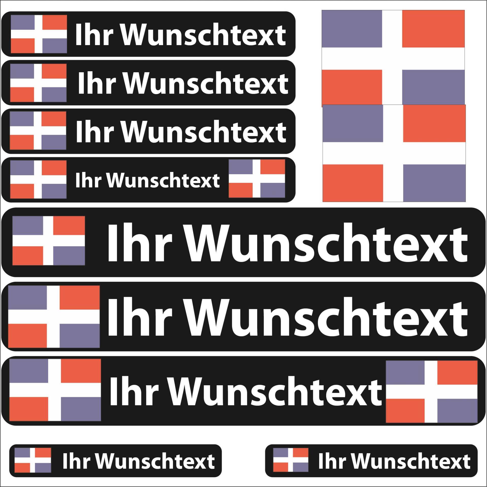 INDIGOS UG® Namensaufkleber Sticker - Flagge glatt - Land Dominikanische Republik - 13 Fahnenaufkleber - Aufkleber mit Namen & Wunschtext - Fahrrad - Auto - Motorrad - individuell personalisiert von INDIGOS UG