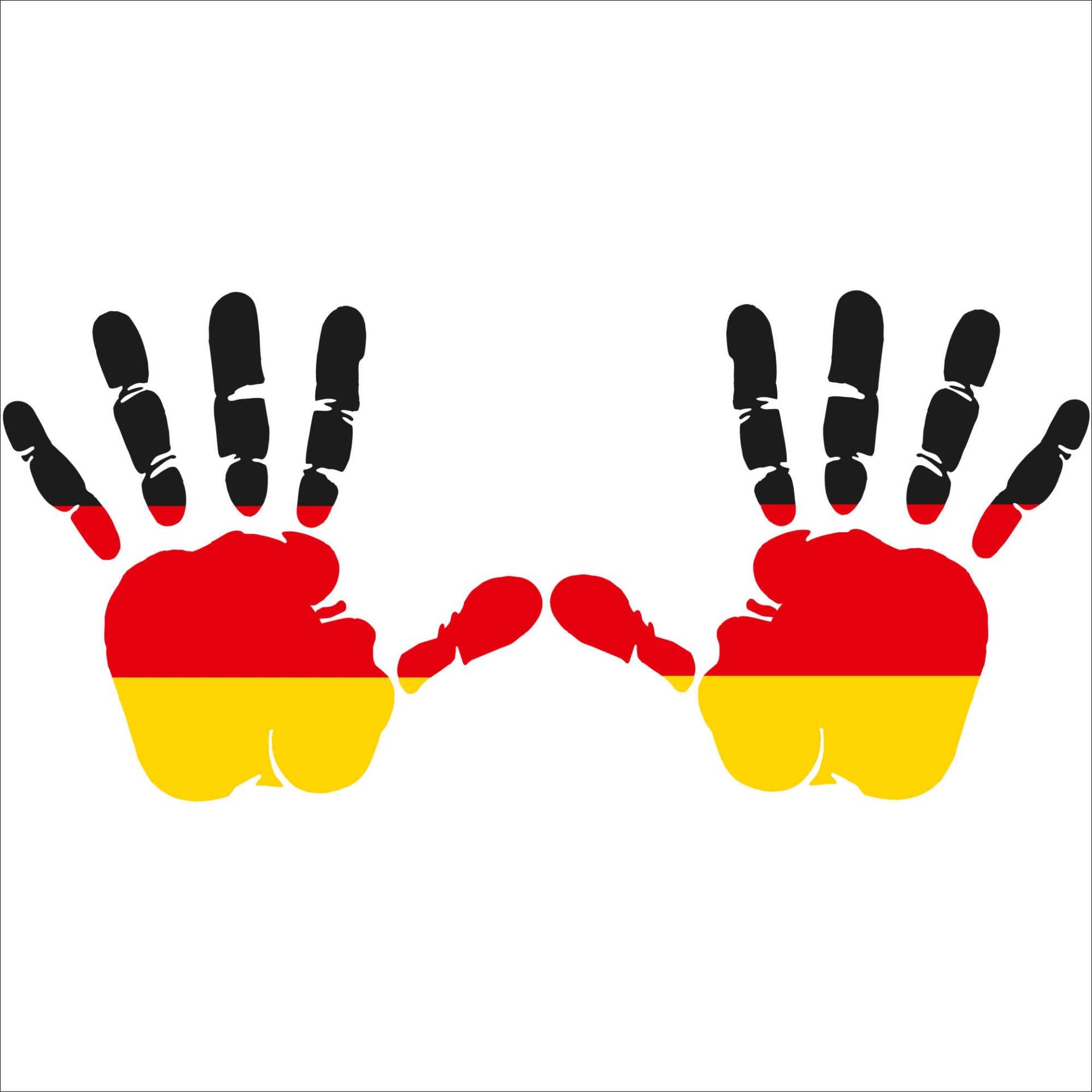 INDIGOS UG Aufkleber - Autoaufkleber - Deutschland - 2X Hand Set 10x9,5 cm - Heckscheibe - Heckscheibenaufkleber - Sticker Tuning Boot Auto Laptop LKW von INDIGOS UG