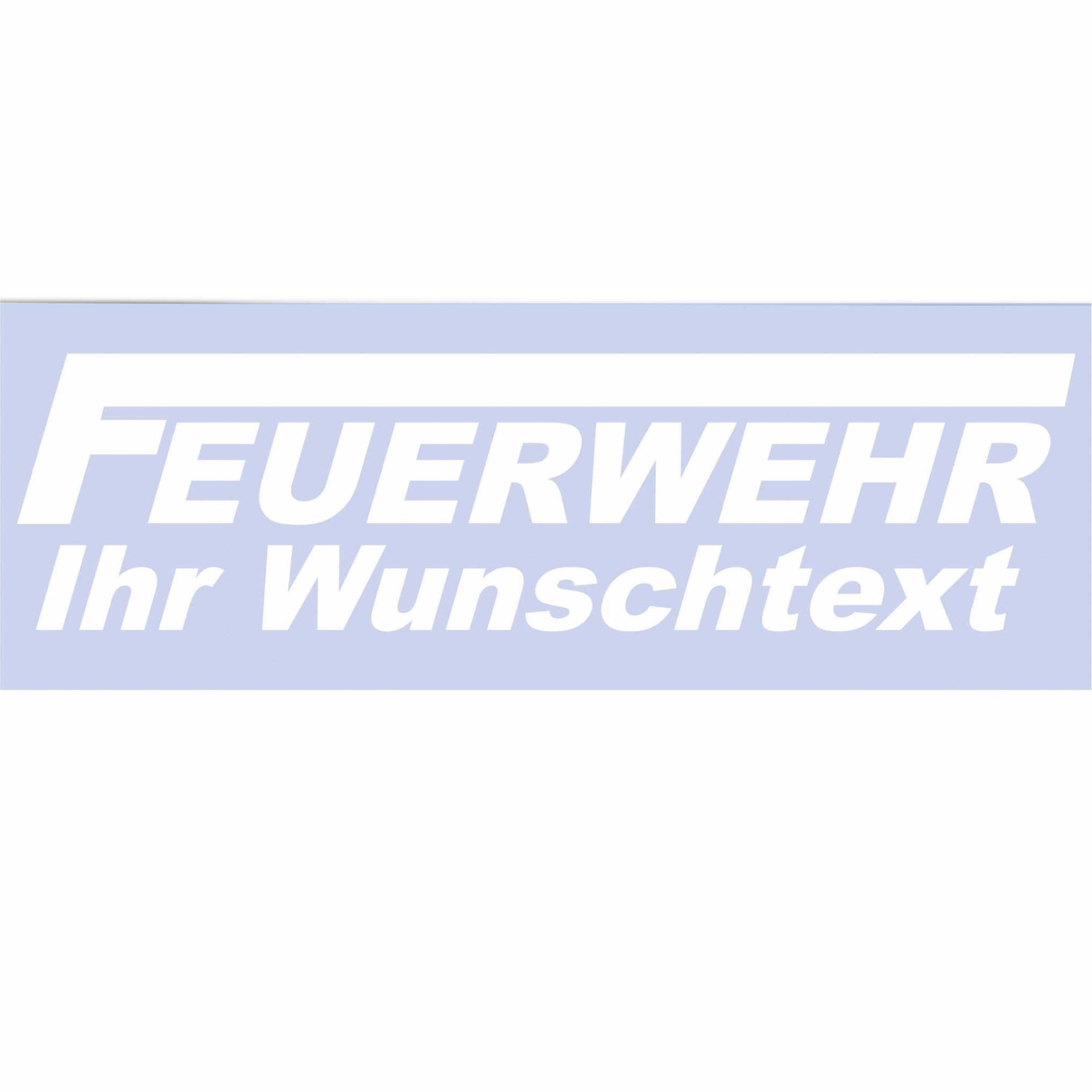 INDIGOS UG - Aufkleber - Autoaufkleber - Feuerwehr mit Wunschtext individuell personalisiert - weiß 200 mm - selbstklebend - Sticker - für Auto, LKW, Boot, löschen - Bergen - Tuning - Heckscheibe von INDIGOS UG