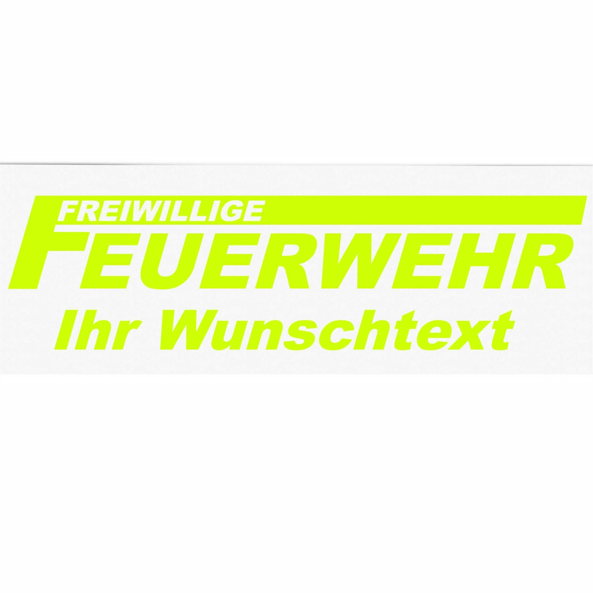 INDIGOS UG - Aufkleber - Autoaufkleber - Freiwillige Feuerwehr mit Wunschtext individuell personalisiert - Neongelb 400 mm - selbstklebend - Auto, LKW, Boot, löschen - Bergen - Tuning - Heckscheibe von INDIGOS UG