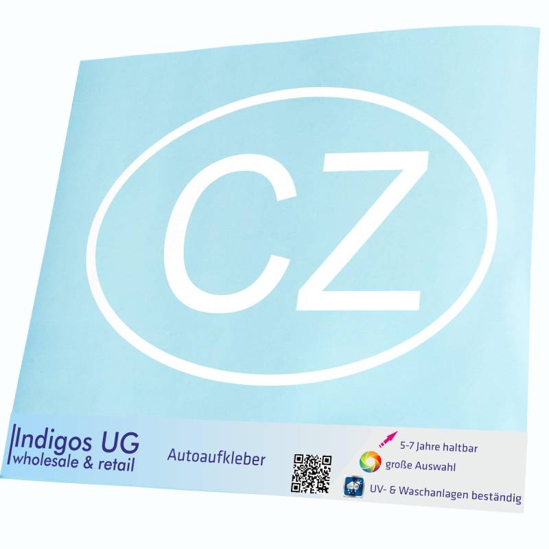 INDIGOS UG Aufkleber - Autoaufkleber - JDM - Die Cut - Auto - 110x70 mm - Tschechien CZ - weiß - Heckscheibe - Heckscheibenaufkleber - Sticker - Tuning von INDIGOS UG