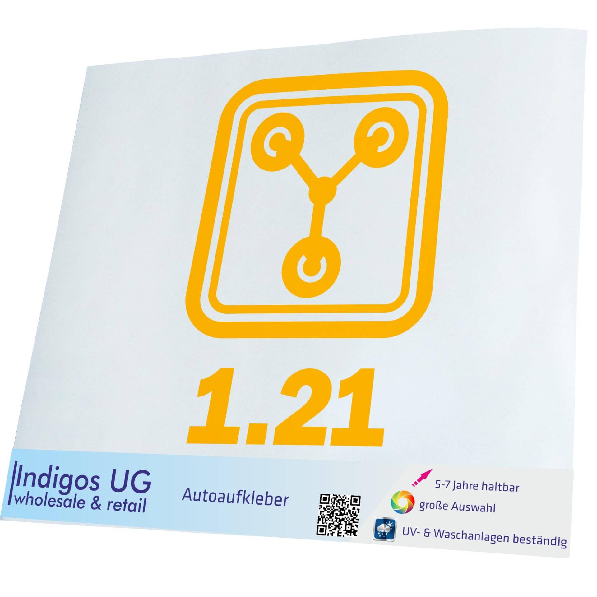 INDIGOS UG Aufkleber - Autoaufkleber - JDM - Die Cut - Auto - 160x120 mm - Flux Jan 21 - gelb - Heckscheibe - Heckscheibenaufkleber - Sticker - Tuning von INDIGOS UG