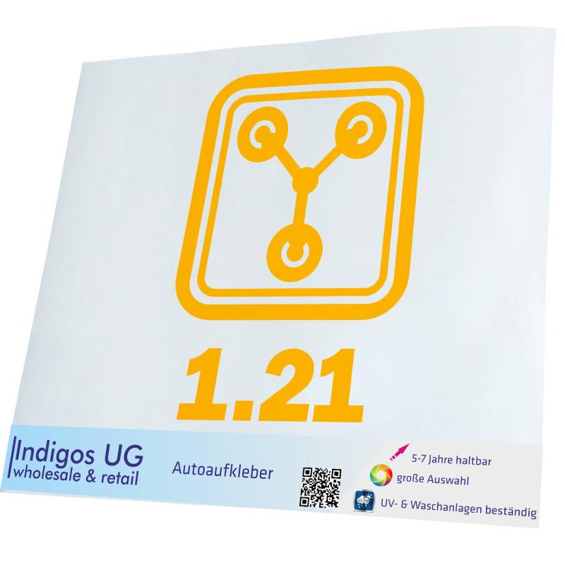 INDIGOS UG Aufkleber - Autoaufkleber - JDM - Die Cut - Auto - 160x120 mm - Flux Jan 21 - gelb - Heckscheibe - Heckscheibenaufkleber - Sticker - Tuning von INDIGOS UG