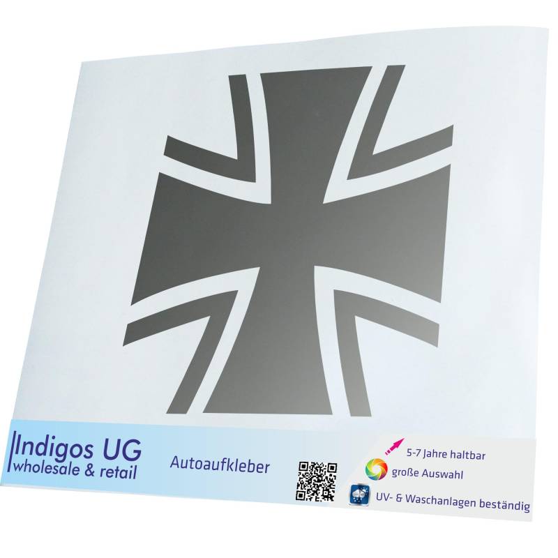 INDIGOS UG Aufkleber - Autoaufkleber - JDM - Die Cut - Auto - 150x150 mm - Bundeswehr - Silber - Heckscheibe - Heckscheibenaufkleber - Sticker - Tuning von INDIGOS UG