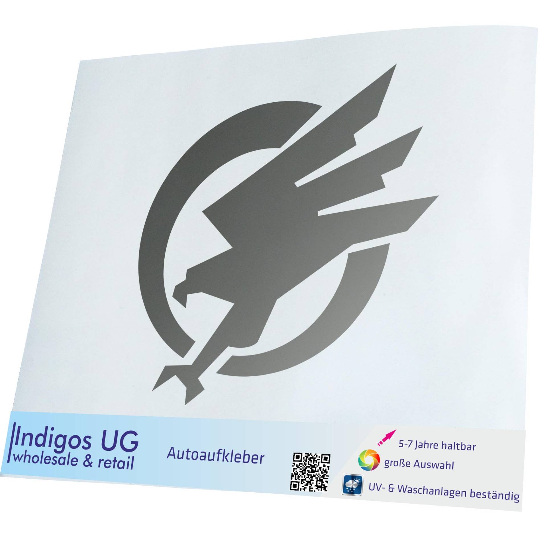 INDIGOS UG Aufkleber - Autoaufkleber - JDM - Die Cut - Global Defense Initiative - 300x300mm Silber - Heckscheibe - Heckscheibenaufkleber - Sticker Tuning Boot Auto Laptop LKW von INDIGOS UG