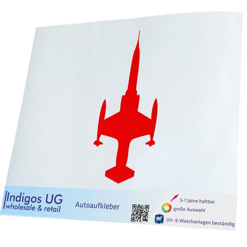 INDIGOS UG Aufkleber - Autoaufkleber - JDM - Die Cut - Jet Plane - rot - 66x149 - Tuning - Sticker - Heckscheibe - Auto - Fahrrad - Motorrad von INDIGOS UG