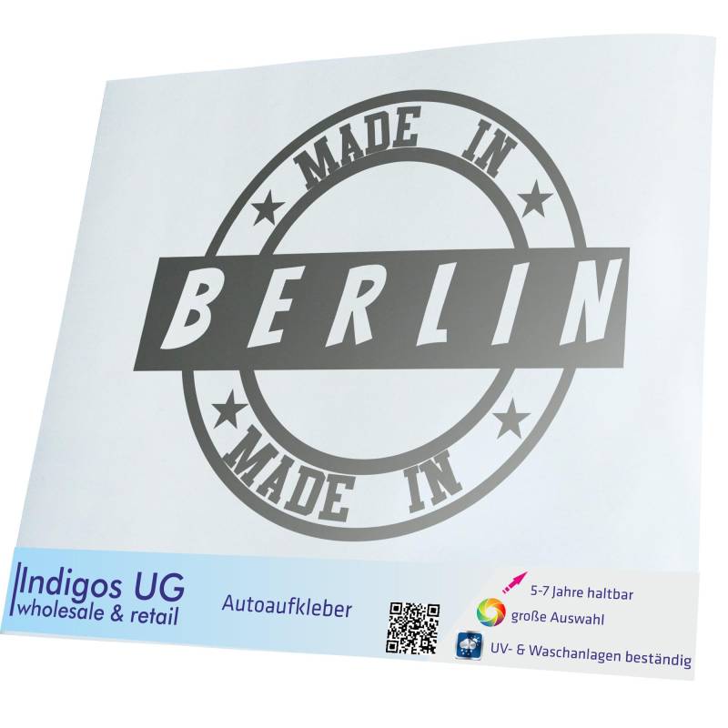 INDIGOS UG Aufkleber - Autoaufkleber - JDM - Die cut - Made in Berlin - 110x90mm Silber - Heckscheibe - Heckscheibenaufkleber - Sticker Tuning Boot Auto Laptop LKW von INDIGOS UG