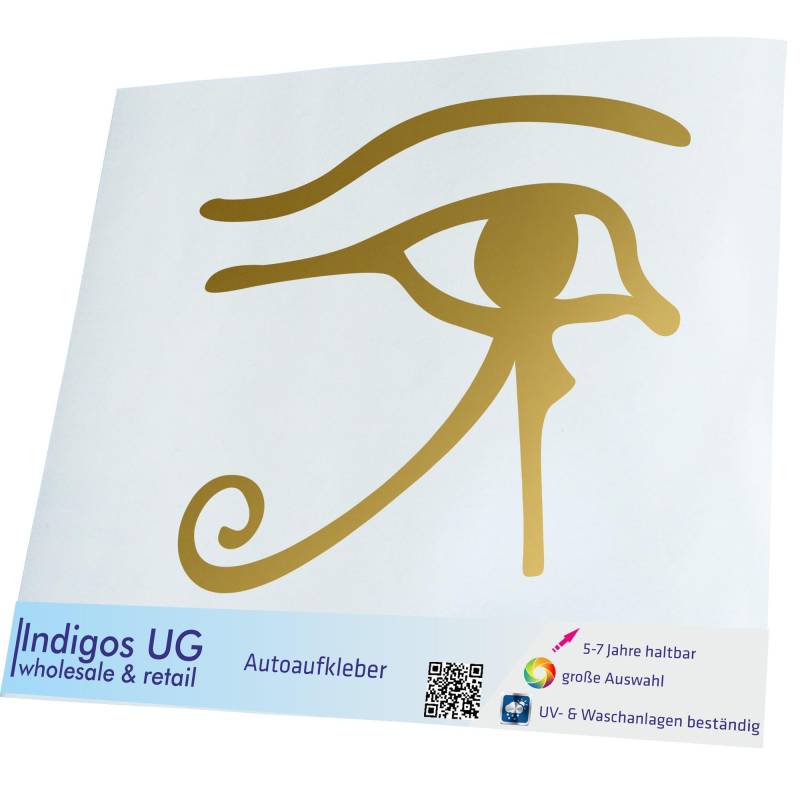 INDIGOS UG Aufkleber - Autoaufkleber - JDM - Die cut - Auto - 200x169 mm - Auge des Ra - Gold - Heckscheibe - Heckscheibenaufkleber - Sticker - Tuning von INDIGOS UG