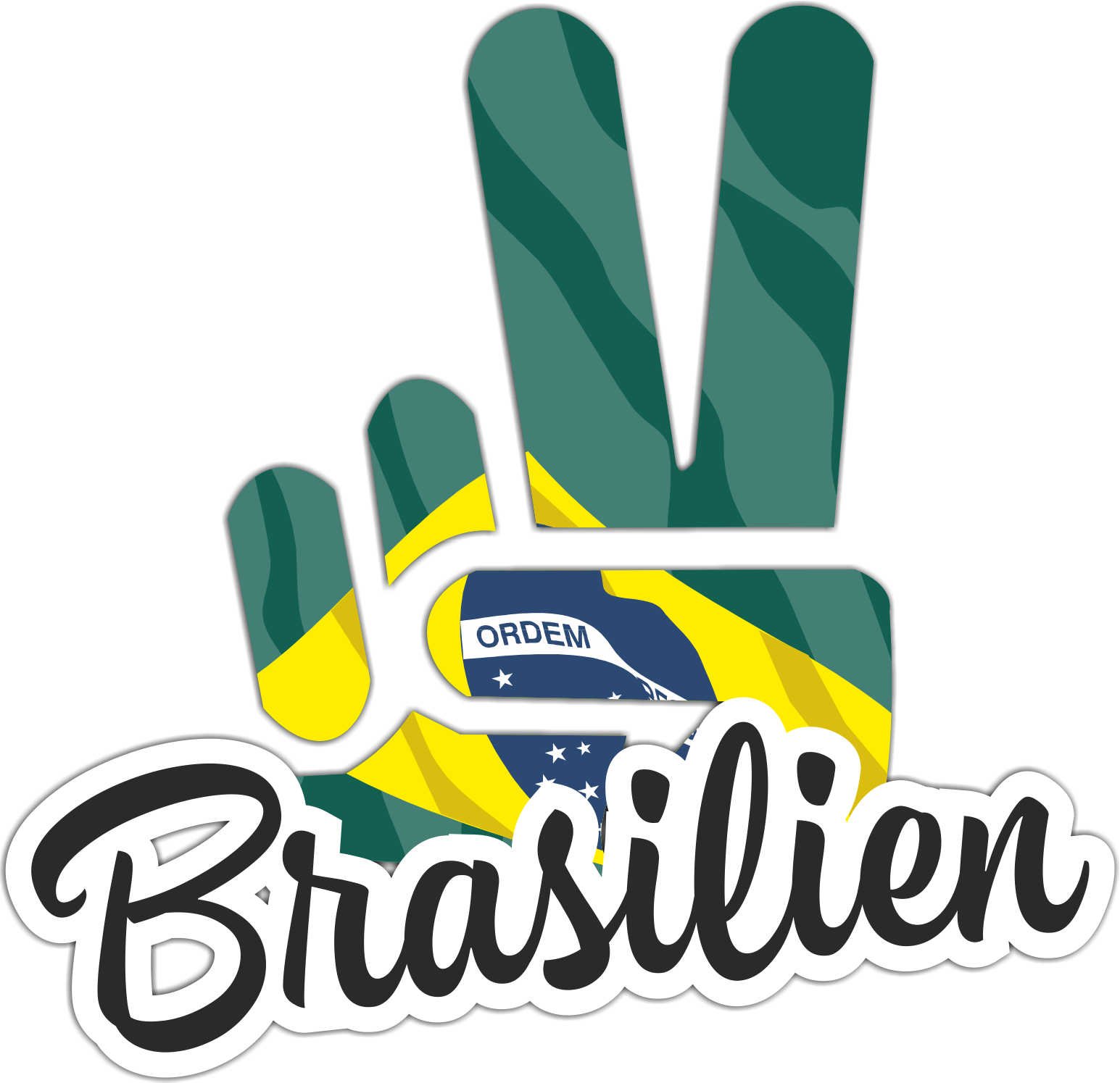 INDIGOS UG - Aufkleber - Autoaufkleber - Sticker - Brasilien - Victory - Sieg - Heckscheibe, Kofferraum - 50x39 cm von INDIGOS UG