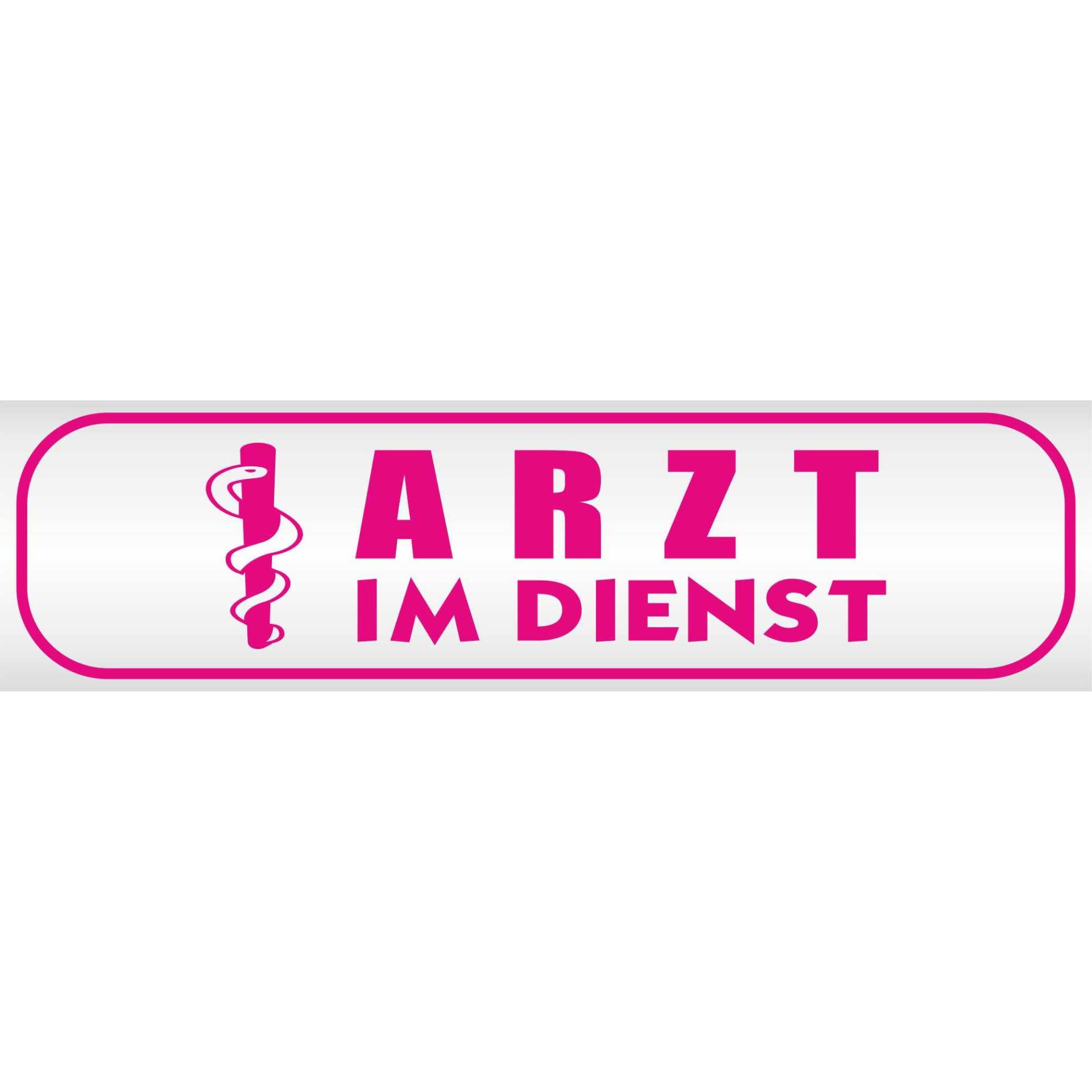 INDIGOS UG - Magnetschild Arzt im Dienst 30 x 8 cm pink - Magnetfolie für Auto - LKW - Truck - Baustelle - Firma von INDIGOS UG