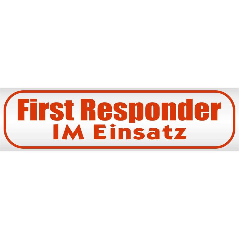 INDIGOS UG - Magnetschild First Responder im Einsatz 45 x 12 cm neonrot - Magnetfolie für Auto - LKW - Truck - Baustelle - Firma von INDIGOS UG