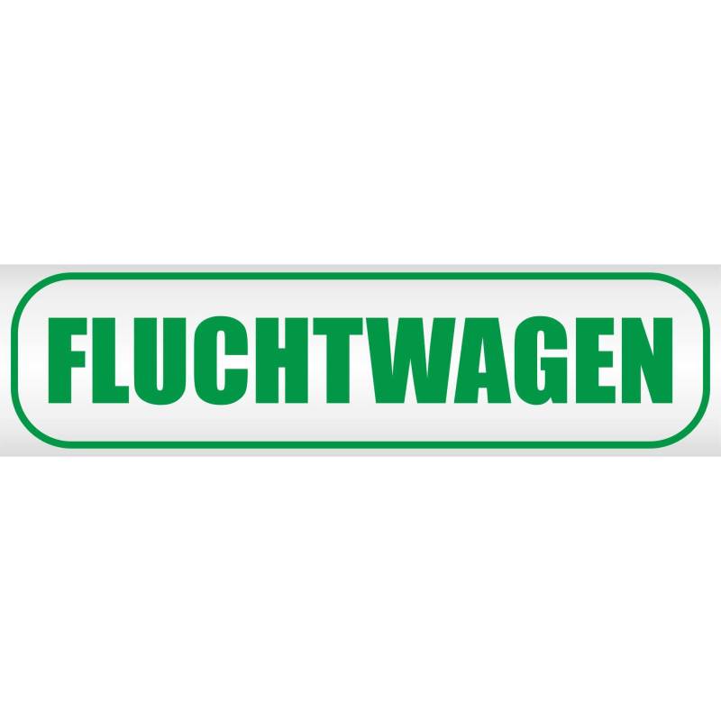 INDIGOS UG - Magnetschild Fluchtwagen 30 x 8 cm grün - Magnetfolie für Auto - LKW - Truck - Baustelle - Firma von INDIGOS UG