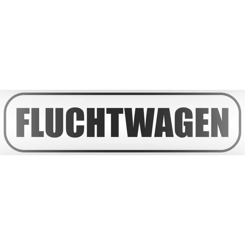 INDIGOS UG - Magnetschild Fluchtwagen 30 x 8 cm schwarz reflektierend - Magnetfolie für Auto - LKW - Truck - Baustelle - Firma von INDIGOS UG