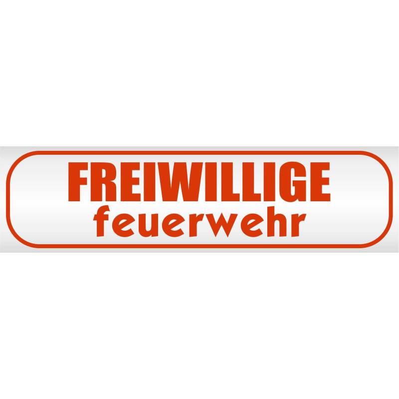 INDIGOS UG - Magnetschild Freiwillige Feuerwehr 30 x 8 cm neonrot - Magnetfolie für Auto - LKW - Truck - Baustelle - Firma von INDIGOS UG