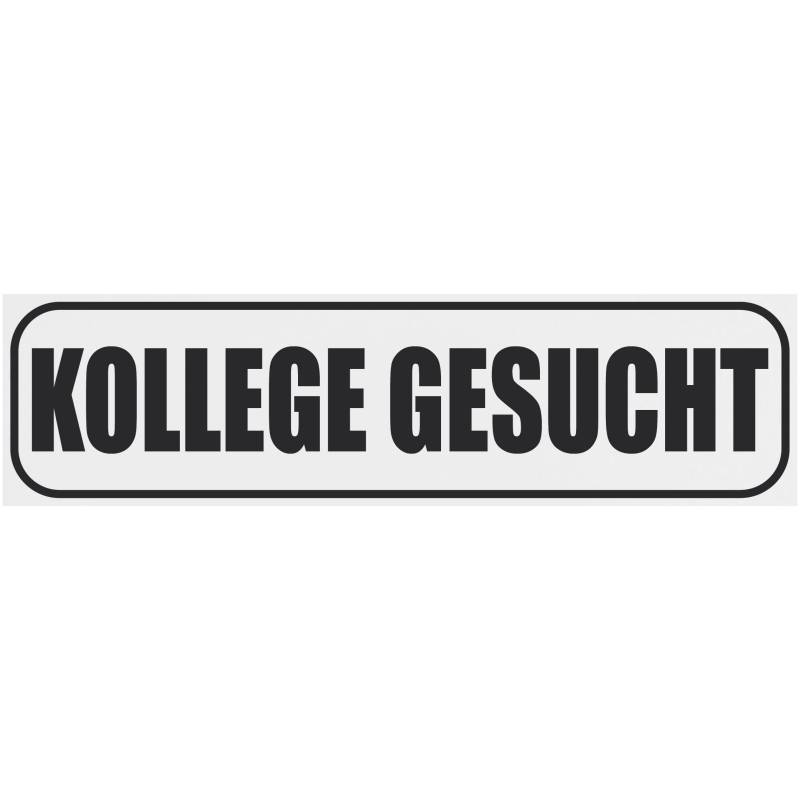 INDIGOS UG - Magnetschild Kollege gesucht 60 x 16 cm schwarz - Magnetfolie für Auto - LKW - Truck - Baustelle - Firma von INDIGOS UG