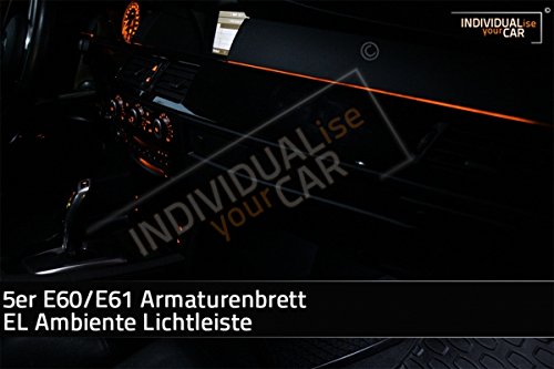 EL Ambiente Lichtleiste Ambientebeleuchtung für 5er E60 E61 Armaturenbrett Kontaktkleber Nein, Farbe blau von INDIVIDUALise your CAR