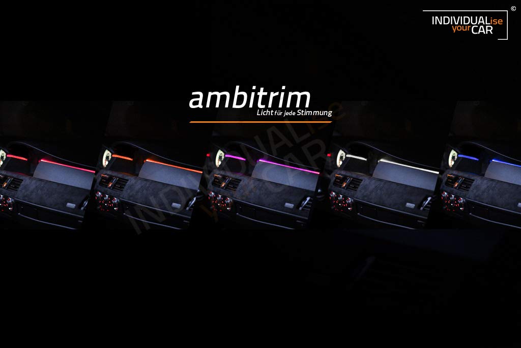 ambitrim® Ambiente Lichtleiste Ambientebeleuchtung (1m Armaturenbrett, RGB BT+RF) von INDIVIDUALise your CAR