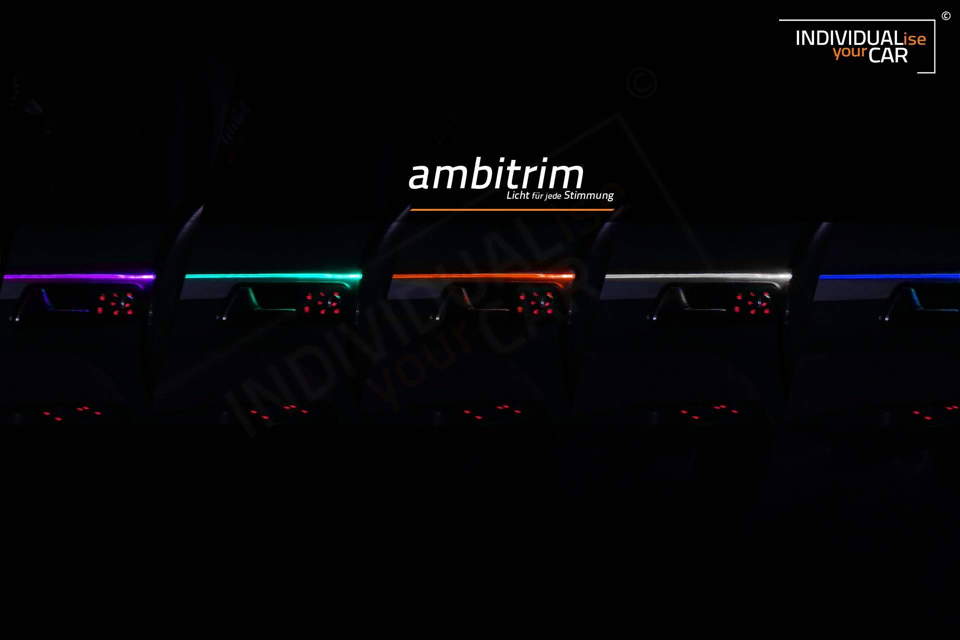 ambitrim® Ambiente Lichtleiste Ambientebeleuchtung (4x1m Türen, BMWOrange) von INDIVIDUALise your CAR