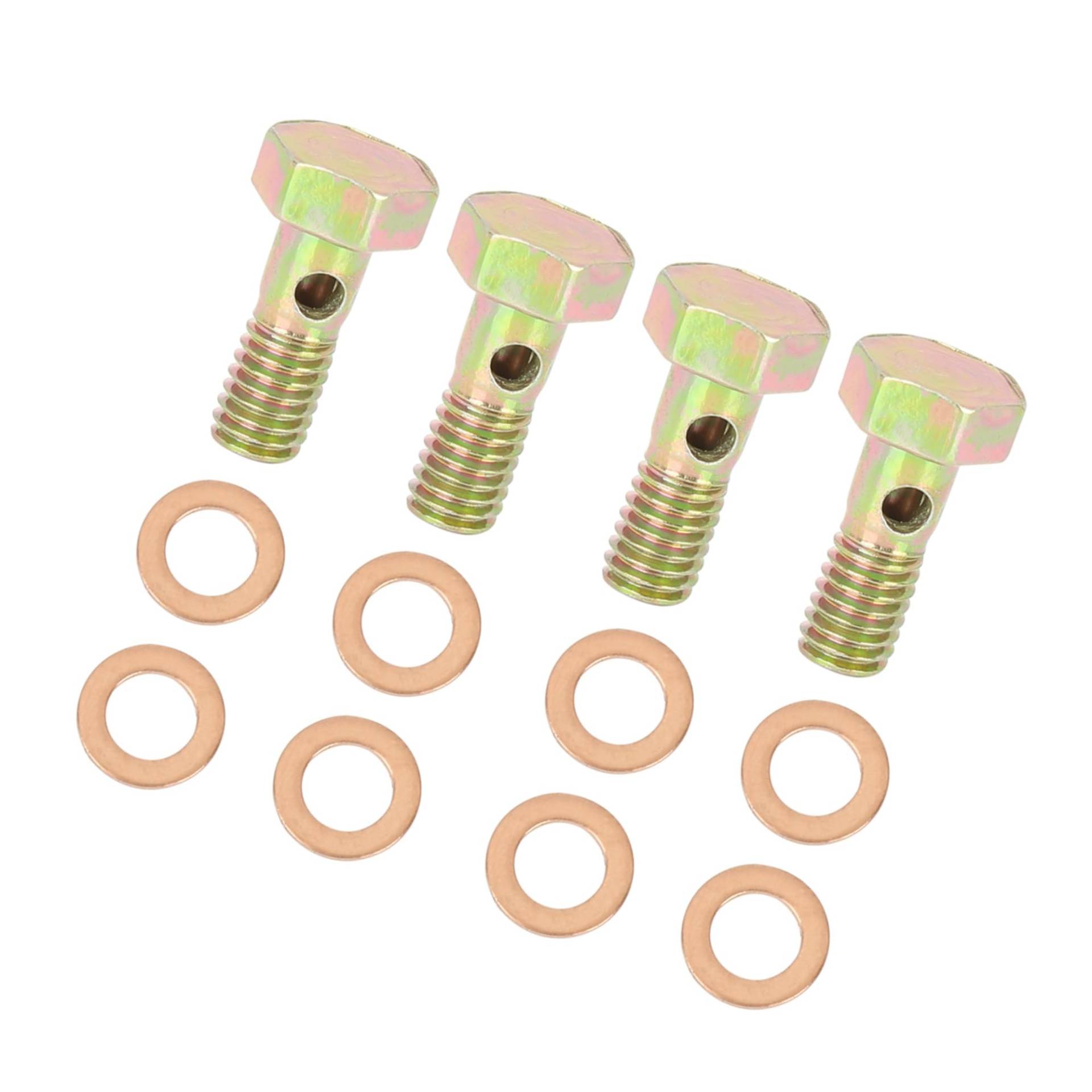 INFINAUTO 4 Sets M6 x 1,0 mm metrisches Gewinde, Banjo-Schrauben, Bremsbeschläge, Adapter, stilvolles Design von INFINAUTO