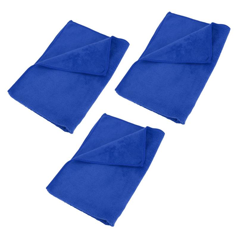 INFINAUTO Reinigungstücher Handtuch, Auto Trocknen Plüsch Tuch Saugfähiges Mikrofaser Blau, 3 Stücke 420g/㎡ 40x60cm von INFINAUTO