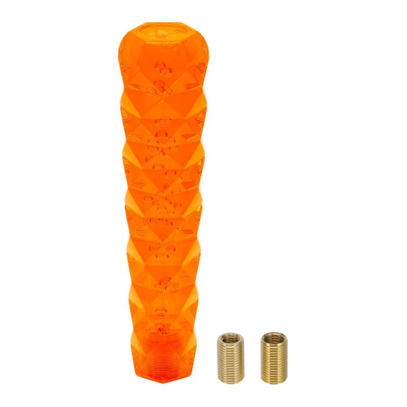 INFINAUTO Schaltknauf, 20cm Universal für Automatik- und Schaltgetriebe mit 2 Adaptern Acryl Orange, 1 Set von INFINAUTO