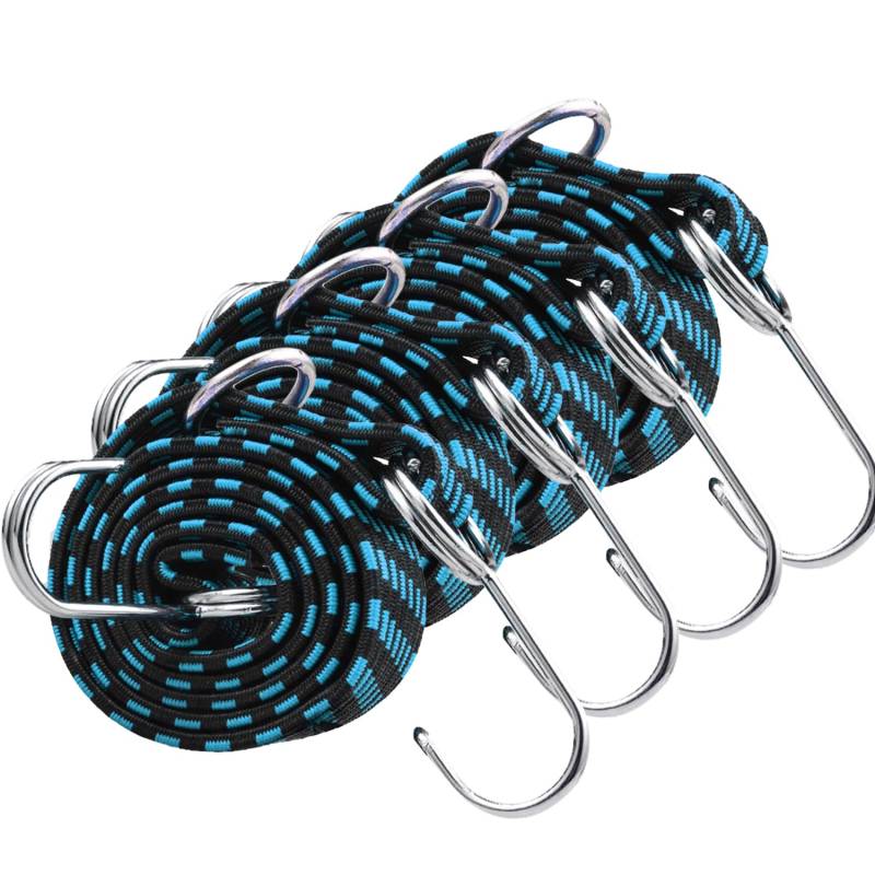 INHEMING 4 Stück Expander Spanngurte mit Haken, Elastisches Gummiband mit Haken, Verstellbar Spanngummi mit Haken für Auto, Anhängernetze, Sonnensegel, Planen(1M) von INHEMING