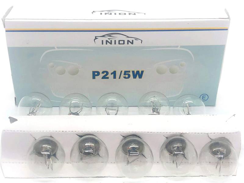 INION 10x Stück P21/5W BAY15d 12V 21/5W 2-Phasen Auto Lampen Dual Sockel Glühlampe Autolampen Zugelassen (P21/5W) von INION