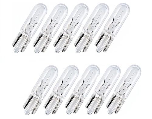 INION 10x Stück – W1.2W - W2.1x9.5d - T5-1.2W - KFZ Beleuchtung - LONGLIFE - Glühlampe Glassockellampe Glühbirne Soffitte Autolampen WERKSTATTWARE von INION