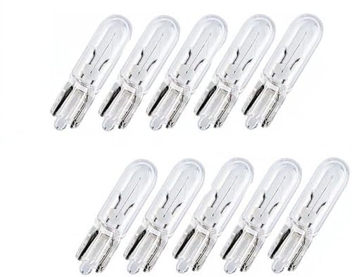 INION 10x Stück W1.2W T5 1.2W KFZ Auto Beleuchtung Glühlampe Glassockellampe Glühbirne Soffitte Autolampen von INION