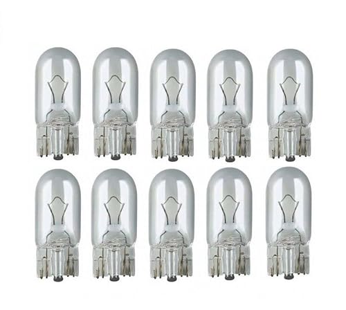 INION 10x Stück – W3W - T10-12V - 3W - W2.1x9.5d KFZ Beleuchtung - LONGLIFE - Glühlampe Glassockellampe Glühbirne Soffitte Autolampen WERKSTATTWARE / von INION