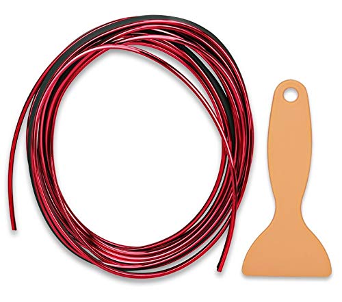 5 Meter (1,59€ / meter) Auto Innenraum Zierleiste Streifen Trim Strip Molding Flexibel metallischen Glanz 101814 sarachen INION (ROT) von INION