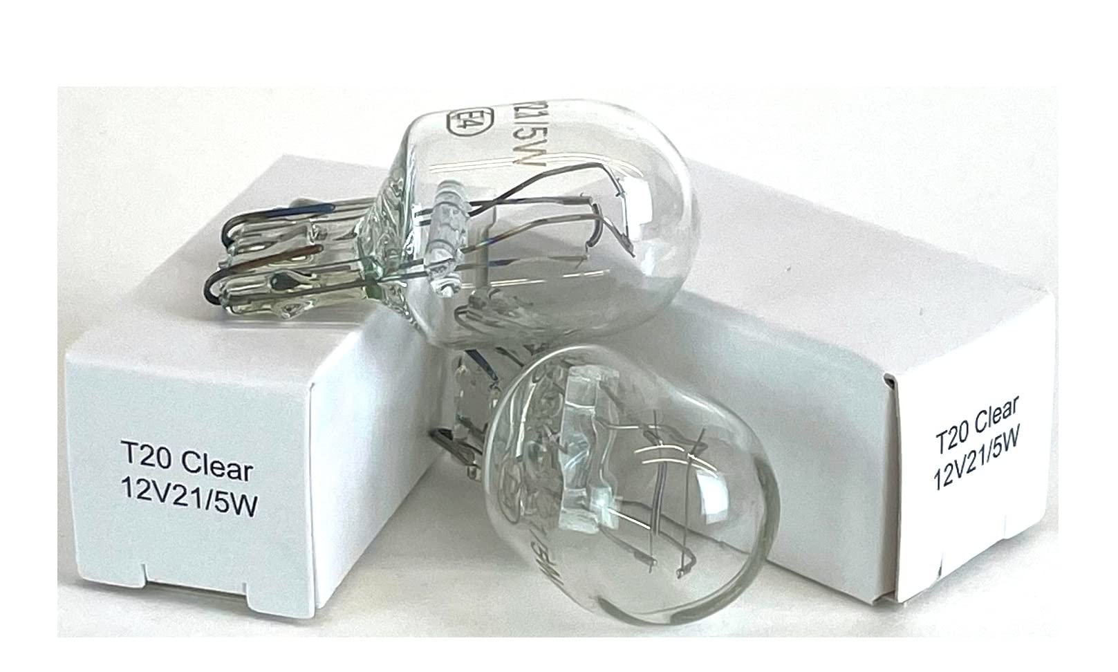 INION 2x Stück Autolampen T20 12V W21/5W W3x16q CLEAR/TRANSPARENT Glassockel Halogen Lampe KFZ Beleuchtung von INION