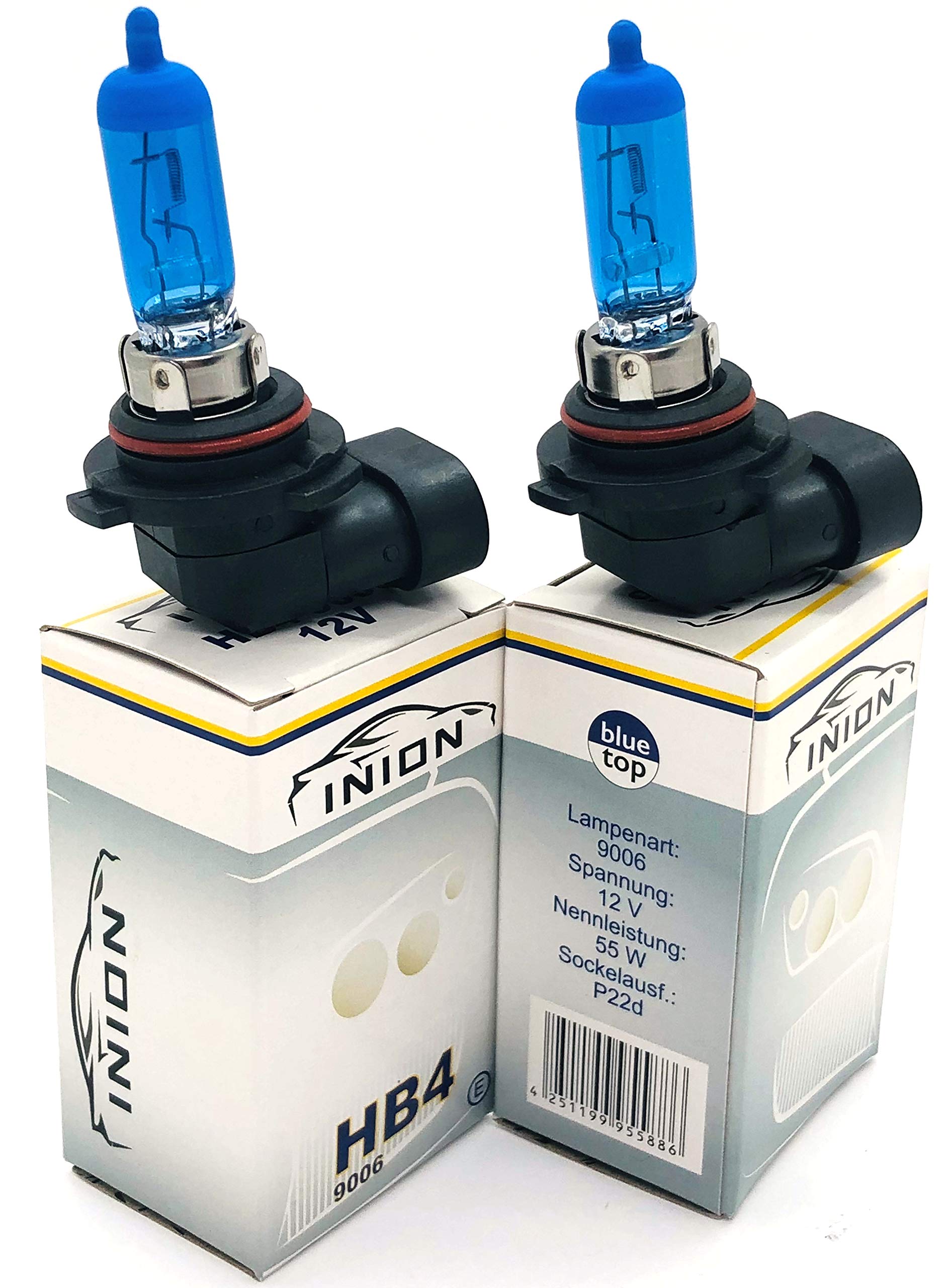 INION H1 H3 H4 H7 H8 H11 9005 9006 HB3 HB4 Xenon Look Lampen zur Auswhl 6000 Kelvin Xenon Look E - Prüfzeichen StVO Zugelassen (9006 HB4 55W) von INION